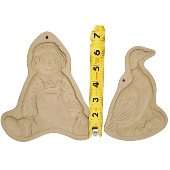 Vtg Brown Bag Cookie Art Mold Lot Of 2 Goose Raggedy Andy Hill Design Inc 1986 - Picture 6 of 7